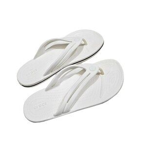 Women's Crocs White‎ Flip Flops Minimalist Neutral Women's